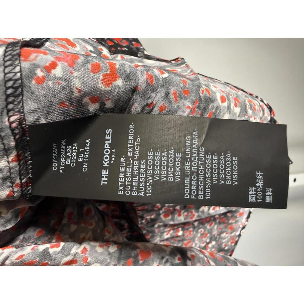 The Kooples Flowers Dot Wrap Peplum Blouse 100% Viscose US Small FR 1 NWT $220 - Picture 4 of 7